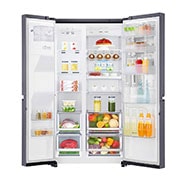 LG Nevecon LG  InstaView Door in Door, Side by Side, capacidad 668 LTS, acabado Matte Black ,Inverter Linear Compresor, LS65SXT