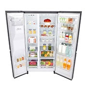 LG Nevecon LG  InstaView Door in Door, Side by Side, capacidad 668 LTS, acabado Matte Black ,Inverter Linear Compresor, LS65SXT