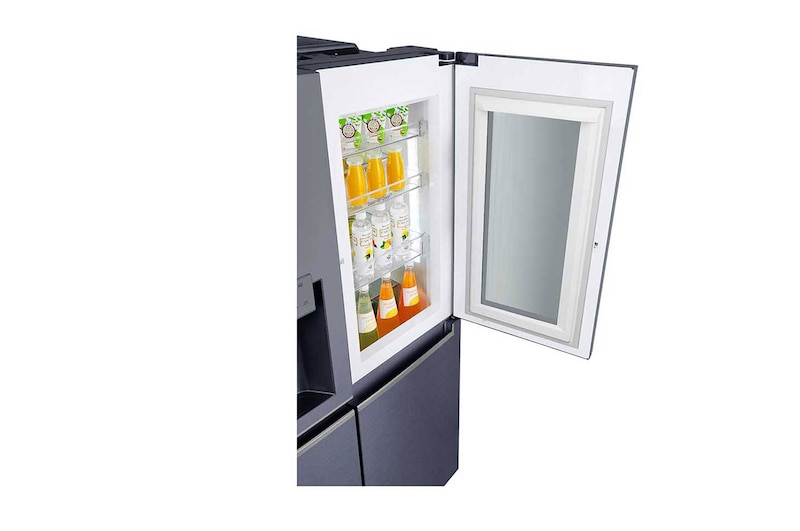 LG Nevecon LG  InstaView Door in Door, Side by Side, capacidad 668 LTS, acabado Matte Black ,Inverter Linear Compresor, LS65SXT