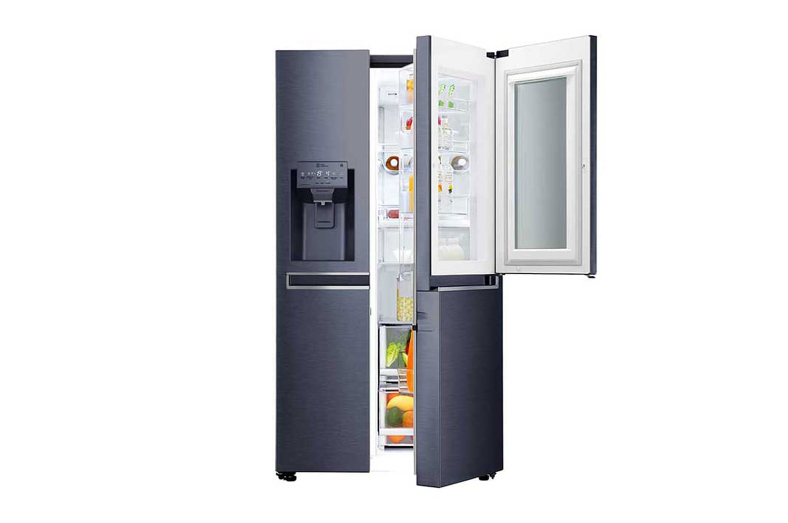 LG Nevecon LG  InstaView Door in Door, Side by Side, capacidad 668 LTS, acabado Matte Black ,Inverter Linear Compresor, LS65SXT