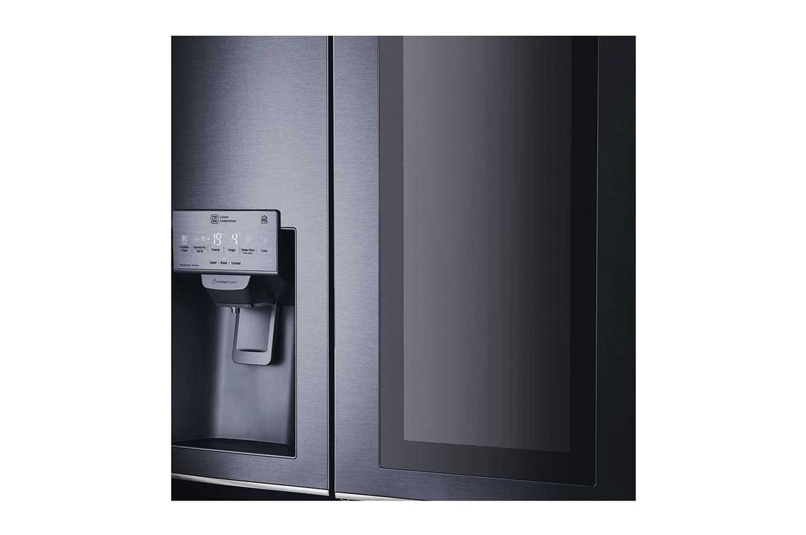 LG Nevecon LG  InstaView Door in Door, Side by Side, capacidad 668 LTS, acabado Matte Black ,Inverter Linear Compresor, LS65SXT