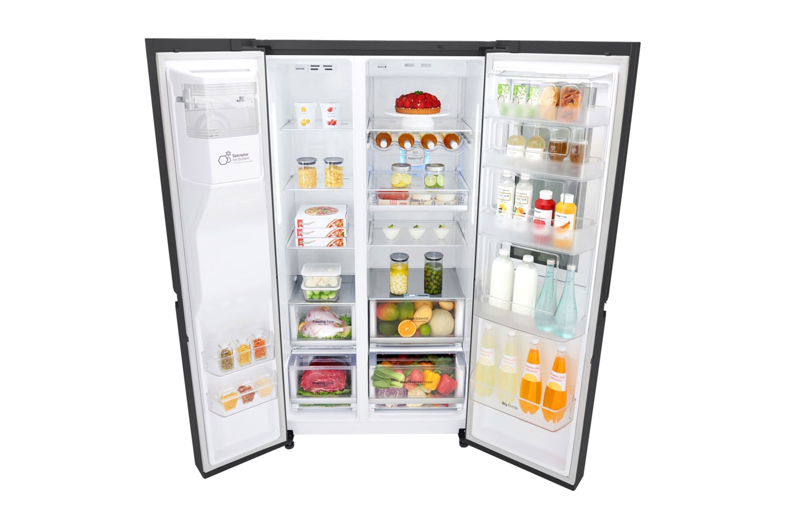 LG Nevecon LG  InstaView Door in Door, Side by Side, capacidad 668 LTS, acabado Matte Black ,Inverter Linear Compresor, LS65SXT