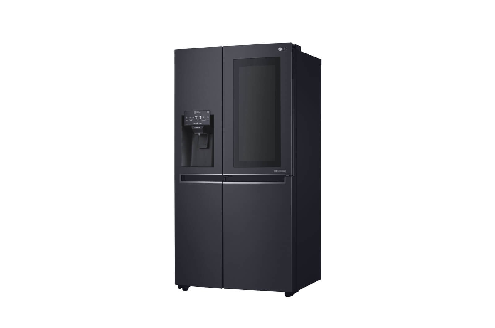 LG Nevecon LG InstaView Door in Door, Side by Side, capacidad 592 LTS, acabado Matte Black ,Inverter Linear Compressor, LS65SXTX