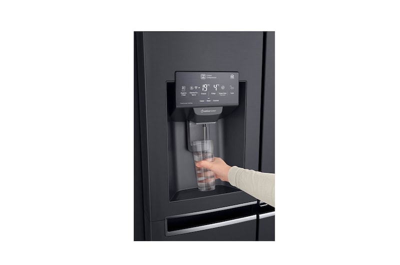 LG Nevecon LG InstaView Door in Door, Side by Side, capacidad 592 LTS, acabado Matte Black ,Inverter Linear Compressor, LS65SXTX