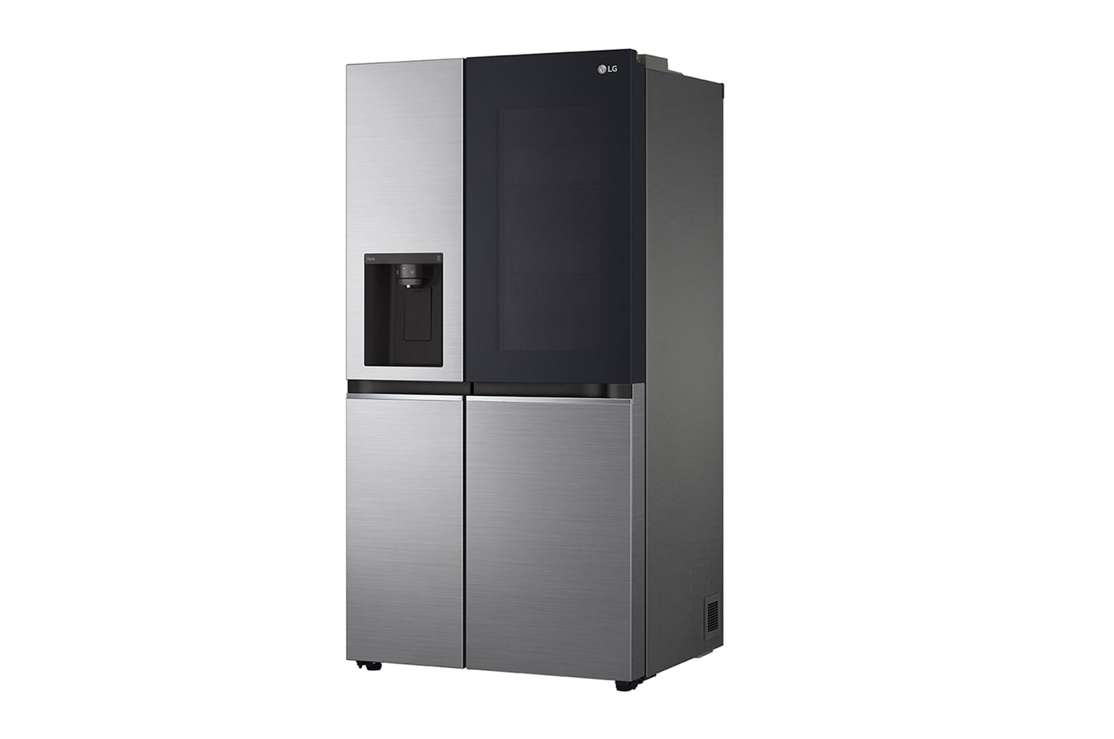 Nevecón LG LS66SGP, vista frontal derecha, puertas cerradas.