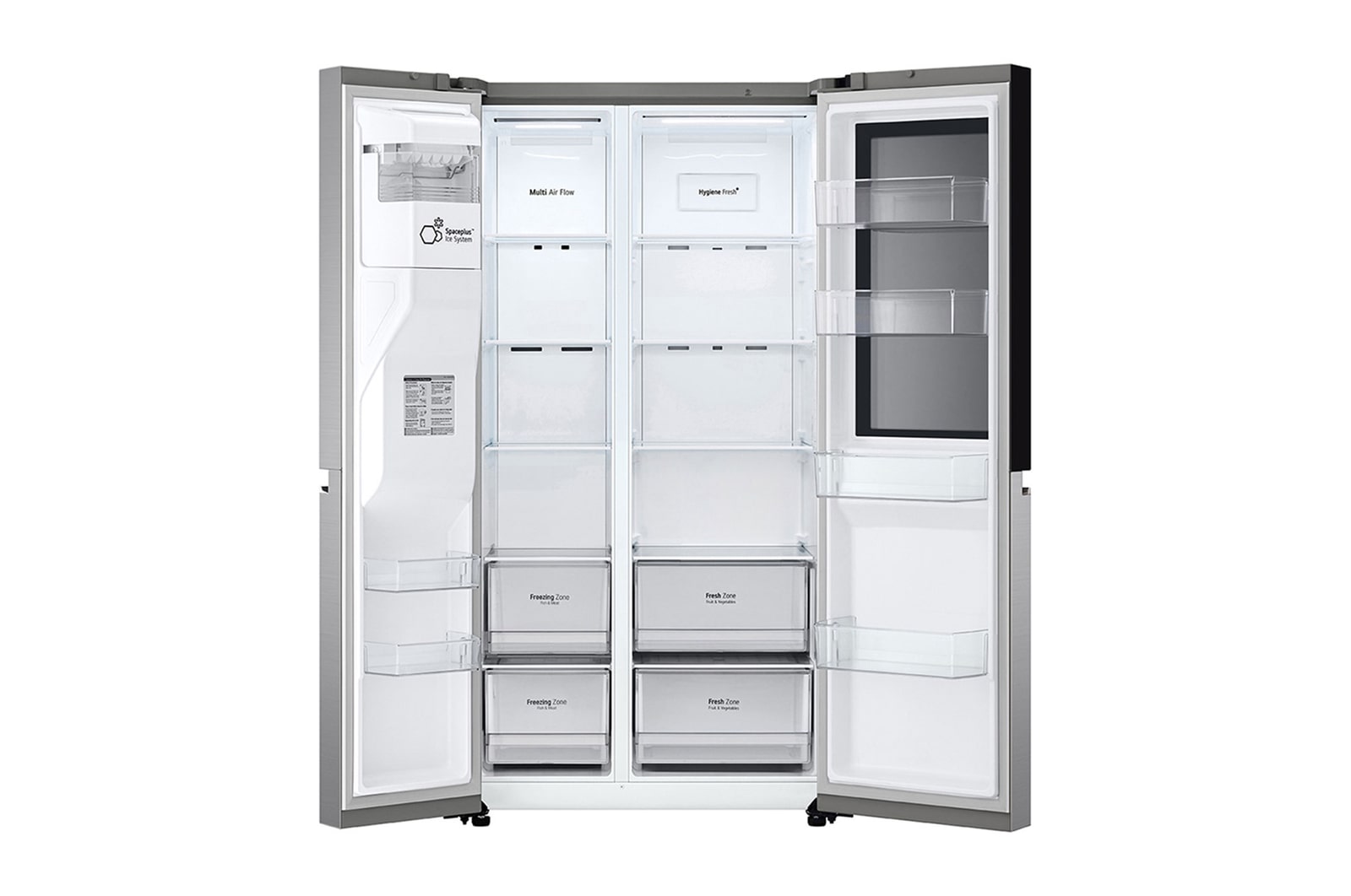 Nevecón LG LS66SGP, puertas abiertas y vacío.