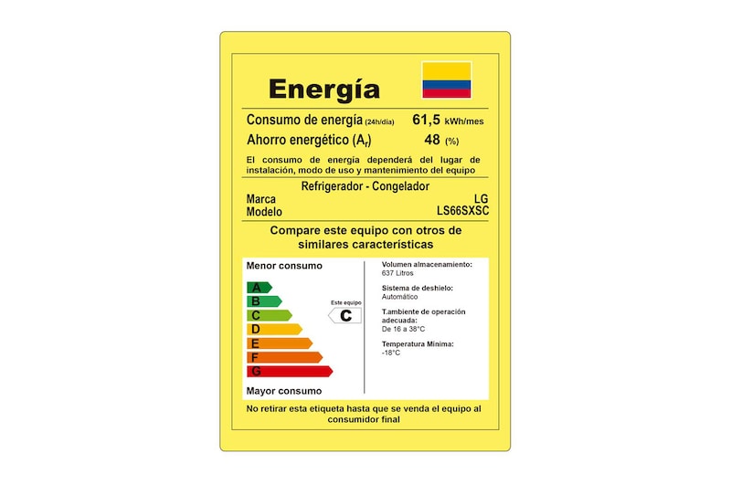 Consumo energético Nevecón LG LS66SXSC