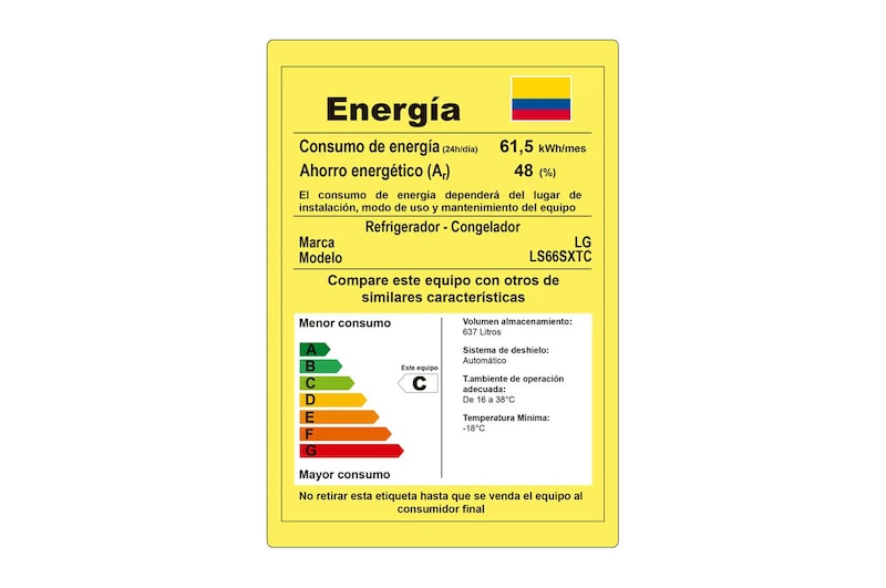 Consumo energético Nevecón LG LS66SXTC