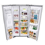 LG Nevecón InstaView Door-in-Door, Side by Side, capacidad 798 LTS, acabadoSTS, Inverter Linear Compresor, LS74SXS