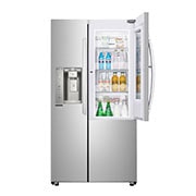LG Nevecón InstaView Door-in-Door, Side by Side, capacidad 798 LTS, acabadoSTS, Inverter Linear Compresor, LS74SXS