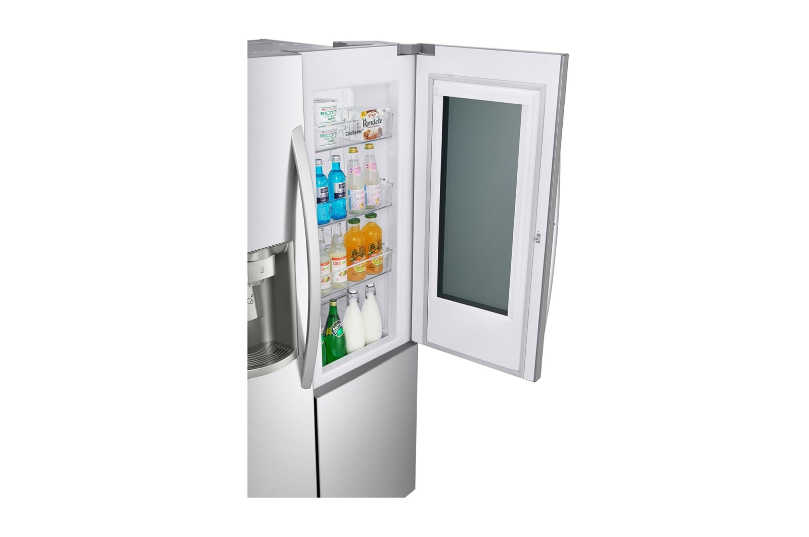 LG Nevecón InstaView Door-in-Door, Side by Side, capacidad 798 LTS, acabadoSTS, Inverter Linear Compresor, LS74SXS