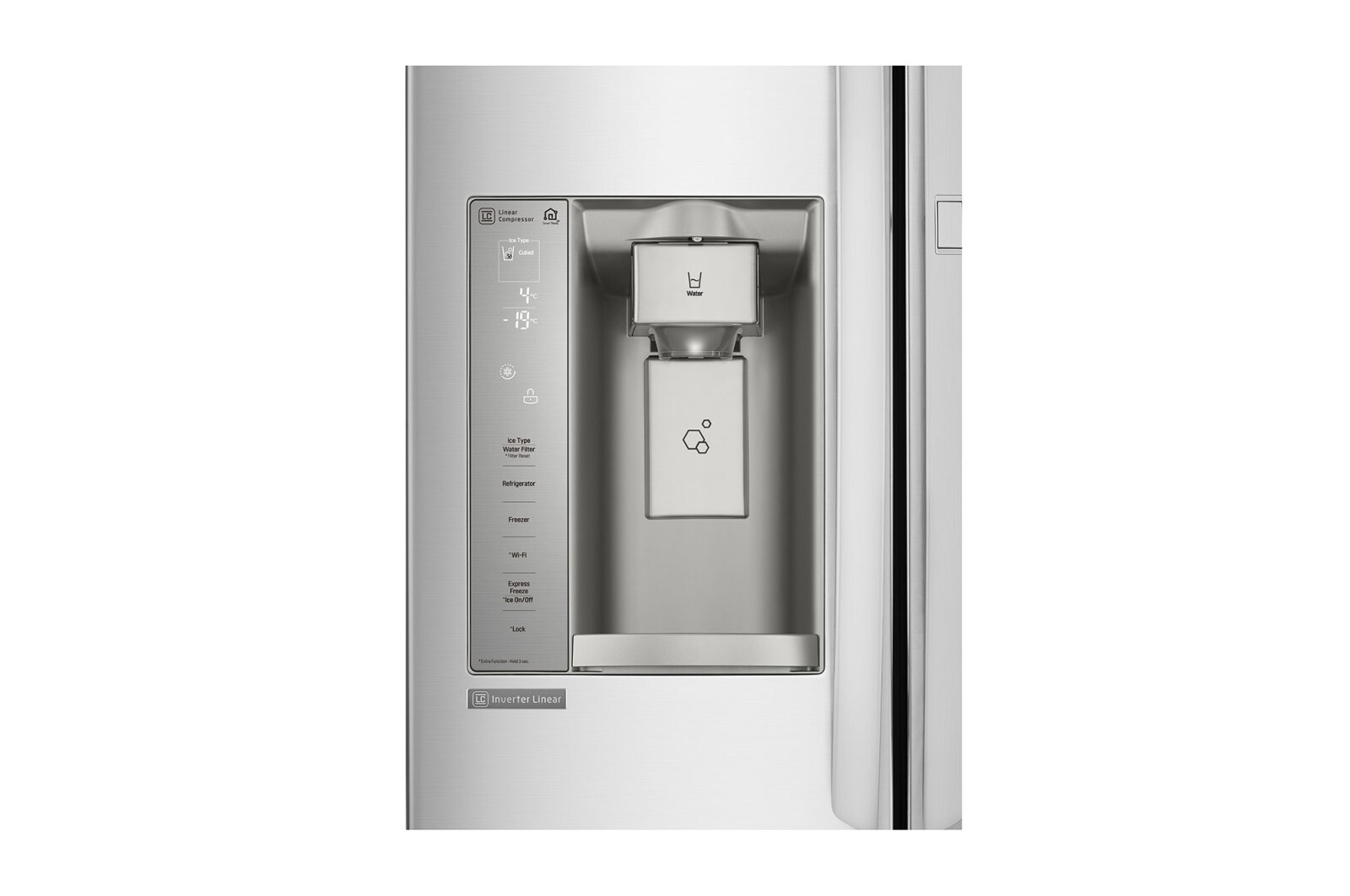 LG Nevecón InstaView Door-in-Door, Side by Side, capacidad 798 LTS, acabadoSTS, Inverter Linear Compresor, LS74SXS