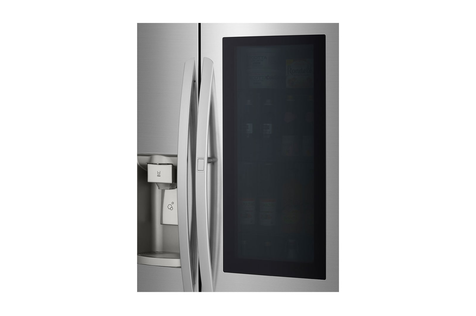 LG Nevecón InstaView Door-in-Door, Side by Side, capacidad 798 LTS, acabadoSTS, Inverter Linear Compresor, LS74SXS