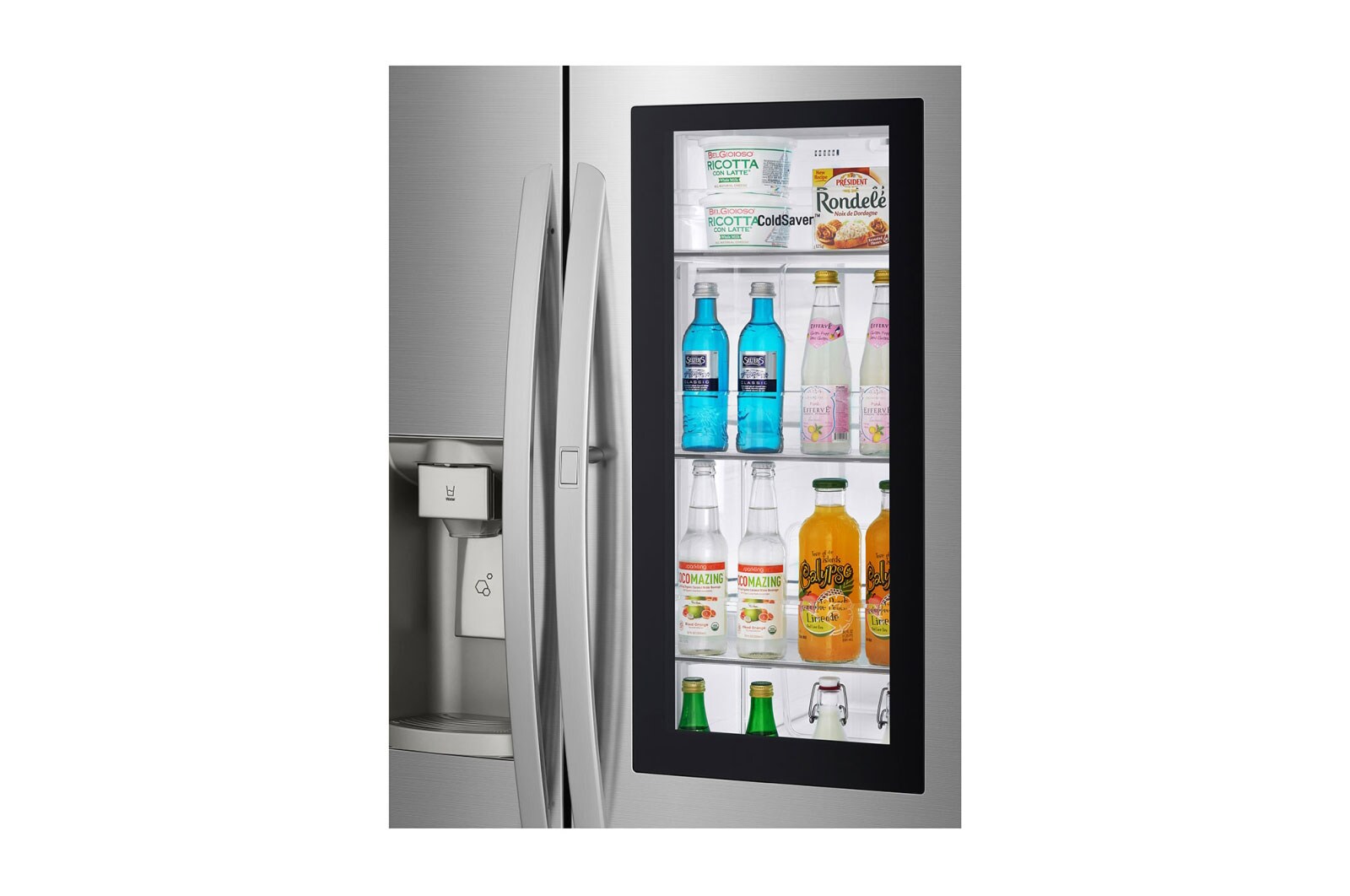 LG Nevecón InstaView Door-in-Door, Side by Side, capacidad 798 LTS, acabadoSTS, Inverter Linear Compresor, LS74SXS