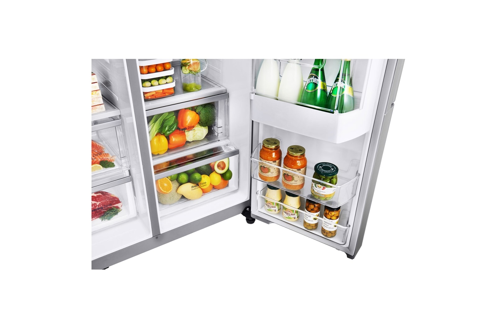 LG Nevecón InstaView Door-in-Door, Side by Side, capacidad 798 LTS, acabadoSTS, Inverter Linear Compresor, LS74SXS