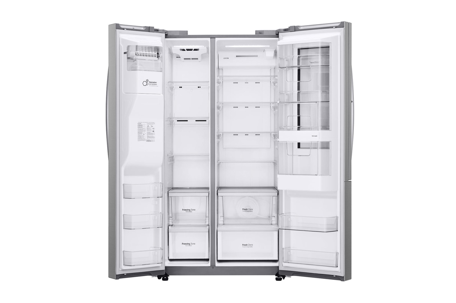 LG Nevecón InstaView Door-in-Door, Side by Side, capacidad 798 LTS, acabadoSTS, Inverter Linear Compresor, LS74SXS