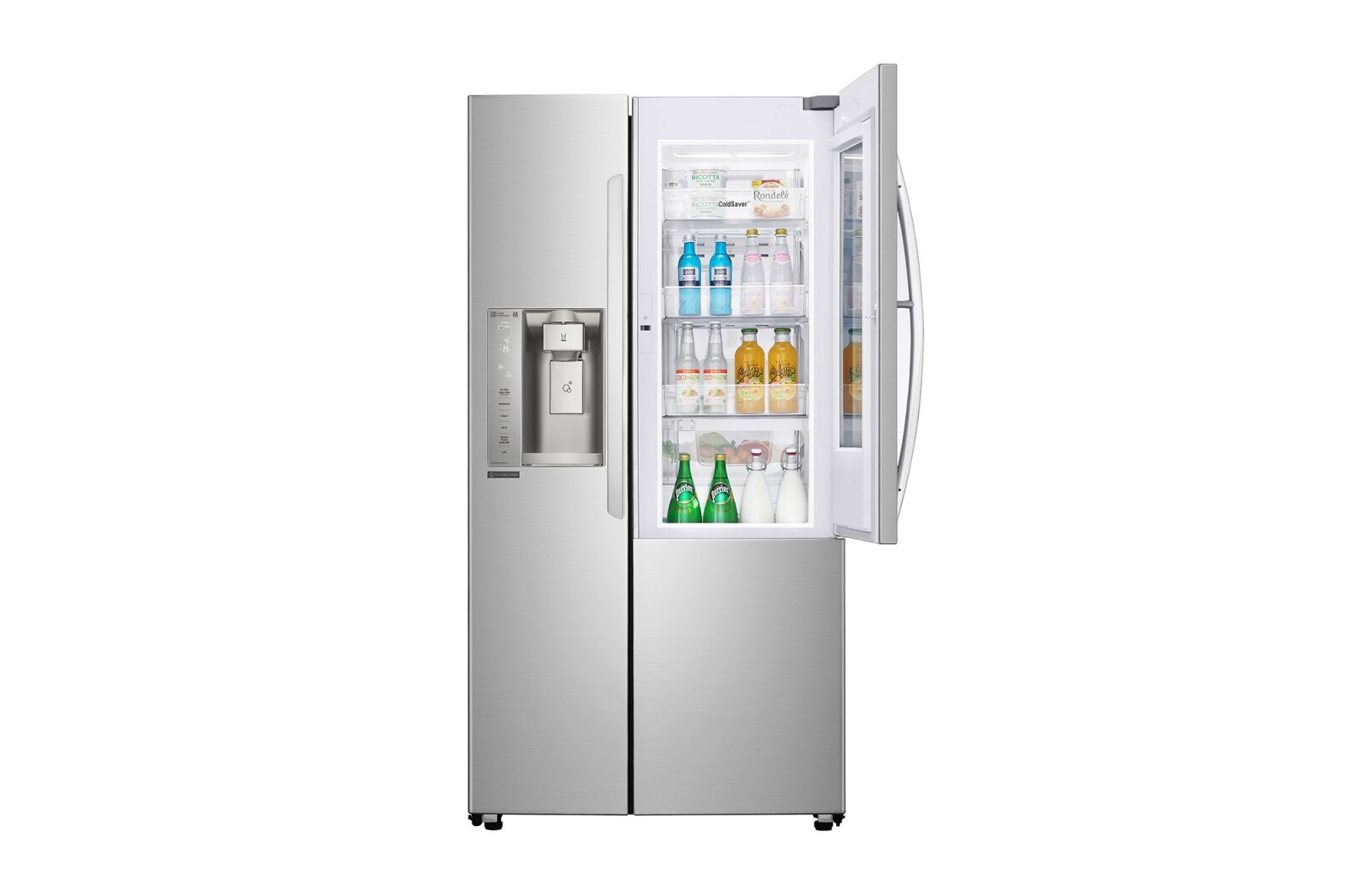LG Nevecón InstaView Door-in-Door, Side by Side, capacidad 798 LTS, acabadoSTS, Inverter Linear Compresor, LS74SXS