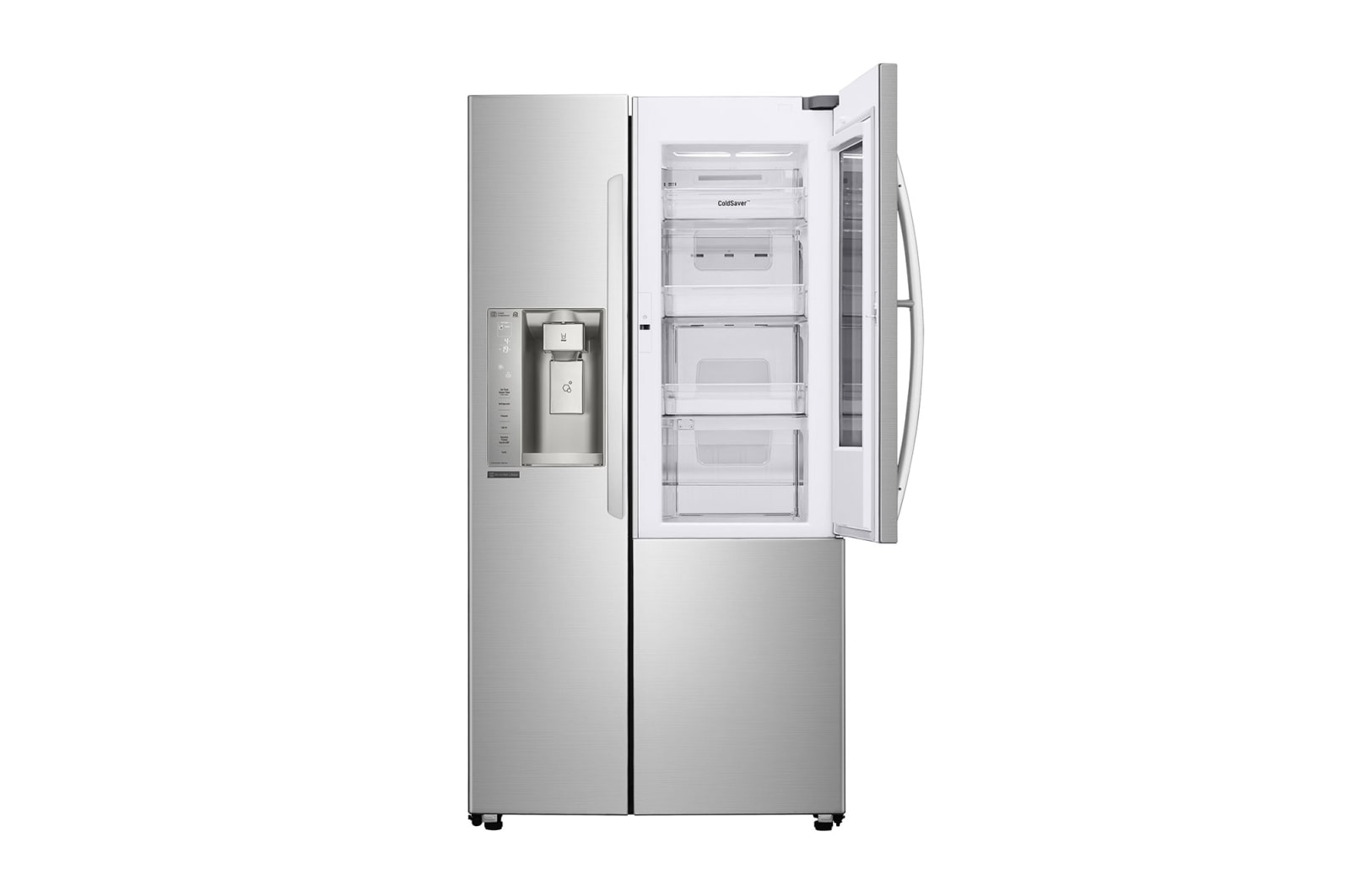 LG Nevecón InstaView Door-in-Door, Side by Side, capacidad 798 LTS, acabadoSTS, Inverter Linear Compresor, LS74SXS