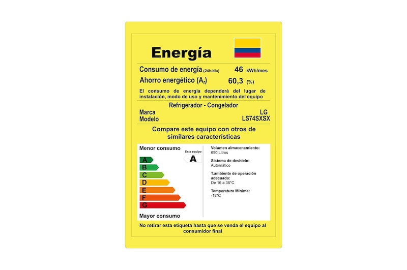 LG Nevecón InstaView Door-in-Door, Side by Side, capacidad 690 LTS, acabado STS, Inverter Linear Compresor, LS74SXSX