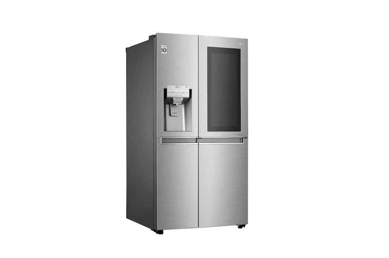 LG Nevecón InstaView Door-in-Door, Side by Side, capacidad 690 LTS, acabado STS, Inverter Linear Compresor, LS74SXSX