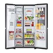 LG Nevecón LG Side By Side InstaView™ Door-in-Door™ Craft Ice y ThinQ Color Matte Black Capacidad Total Almacenamiento 768 Litros, LS77SXTC