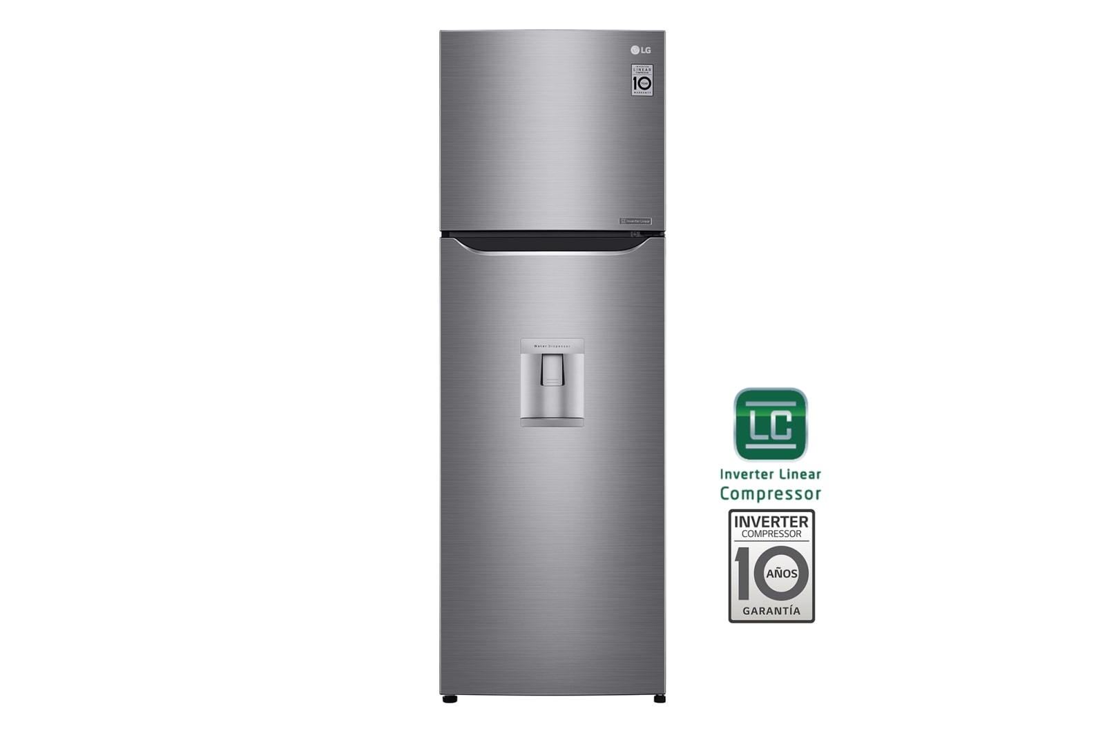 Vista frontal de Nevera LG Top Mount, Tecnología Door Cooling™, capacidad 272 LTS, Inverter Linear Compresor LT29WPPX