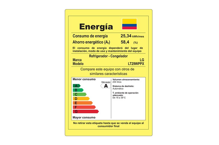 LG Nevera LG Top Mount, Tecnología Door Cooling™, capacidad 272 LTS, Inverter Linear Compresor, LT29WPPX