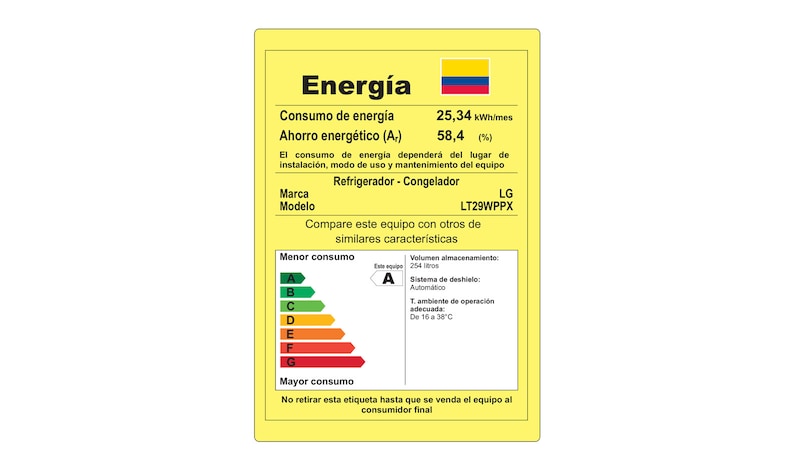 LG Nevera LG Top Mount, Tecnología Door Cooling™, capacidad 272 LTS, Inverter Linear Compresor, LT29WPPX