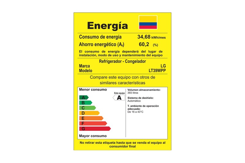 LG Nevera Top Mount, Tecnología Door Cooling™, de 427 LTS, No frost, Acabado Platinum silver, Inverter Lineal Compressor, LT39WPP
