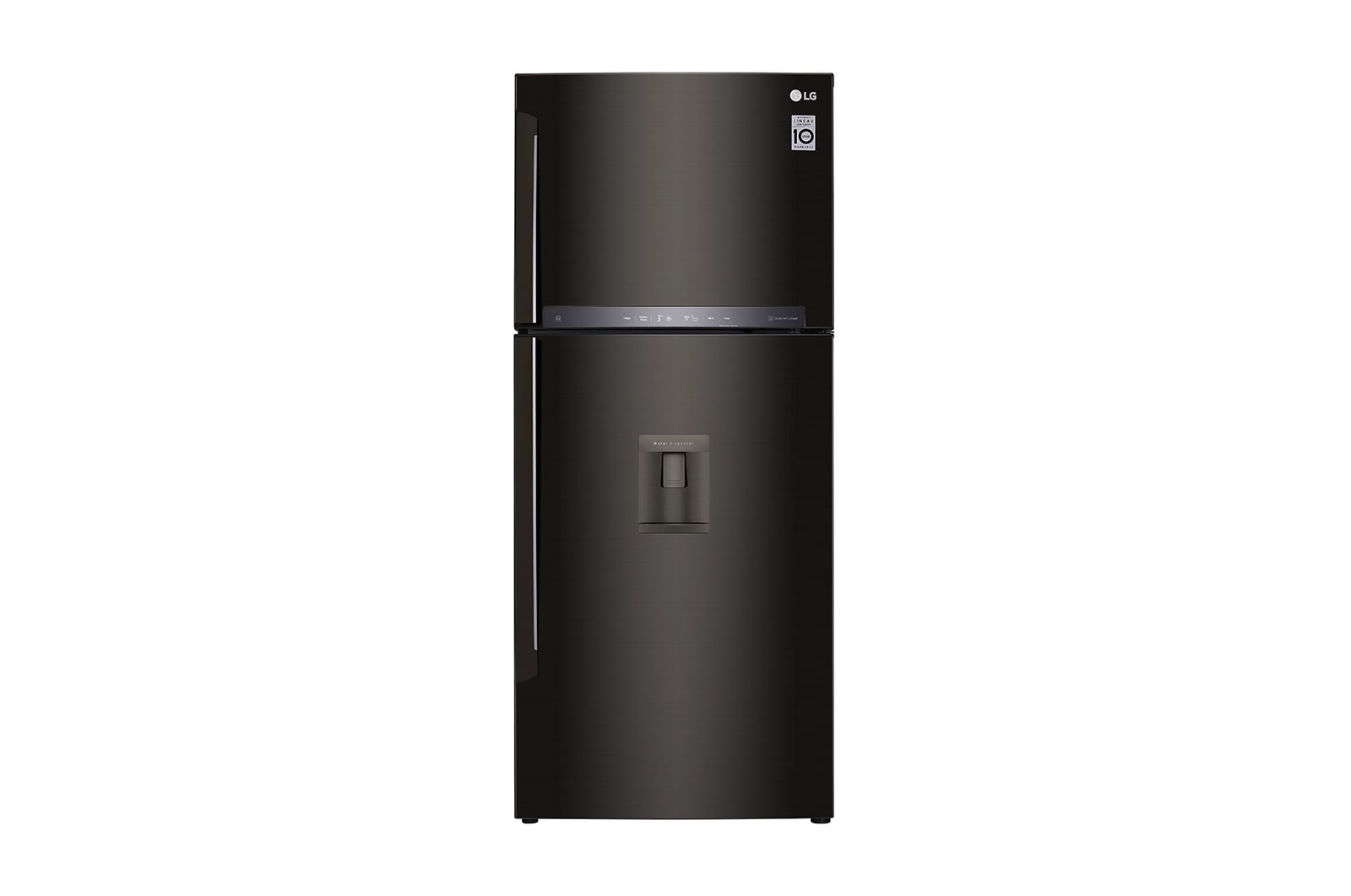 Vista frontal de Nevera Top Freezer, Fabricador de hielo, Tecnología Door Cooling™ de 437 LTS, No frost, Acabado Black Steel, Filtro Hygiene Fresh&#43;®, Inverter Lineal Compressor LT41AGDX