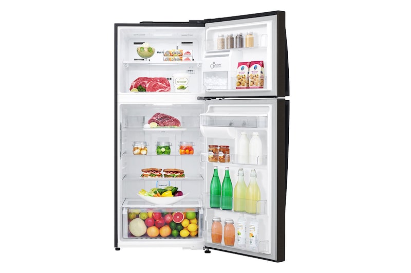 LG Nevera Top Freezer, Fabricador de hielo, Tecnología Door Cooling™ de 437 LTS, No frost, Acabado Black Steel, Filtro Hygiene Fresh+®, Inverter Lineal Compressor, LT41AGDX