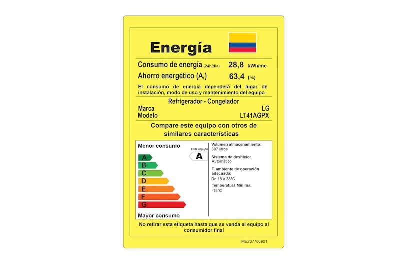 LG Nevera Top Mount, Tecnología Door Cooling™ de 437 LTS, No frost, Acabado Platinum silver, Inverter Auto Ice Maker, LT41AGPX