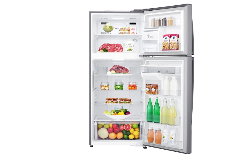 LG Nevera Top Mount, Tecnología Door Cooling™ de 437 LTS, No frost, Acabado Platinum silver, Inverter Auto Ice Maker, LT41AGPX