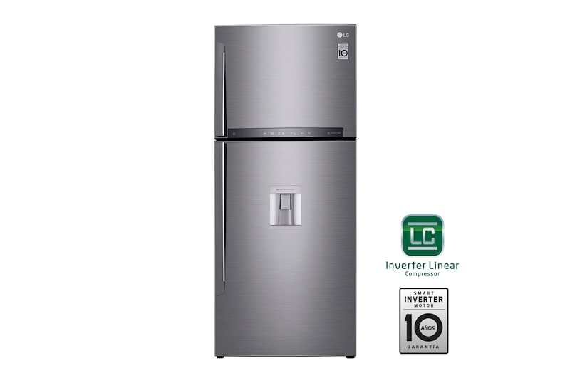 LG Nevera Top Mount, Tecnología Door Cooling™ de 437 LTS, No frost, Acabado Platinum silver, Inverter Auto Ice Maker, LT41AGPX