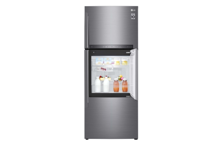 Vista frontal de Nevera Top Mount Door-in-Door®, capacidad 444 LTS, No frost, Acabado Platinum silver, Tecnologia Door Cooling™, Filtro Hygiene Fresh&#43;®, Inverter Lineal Compressor LT41MDP