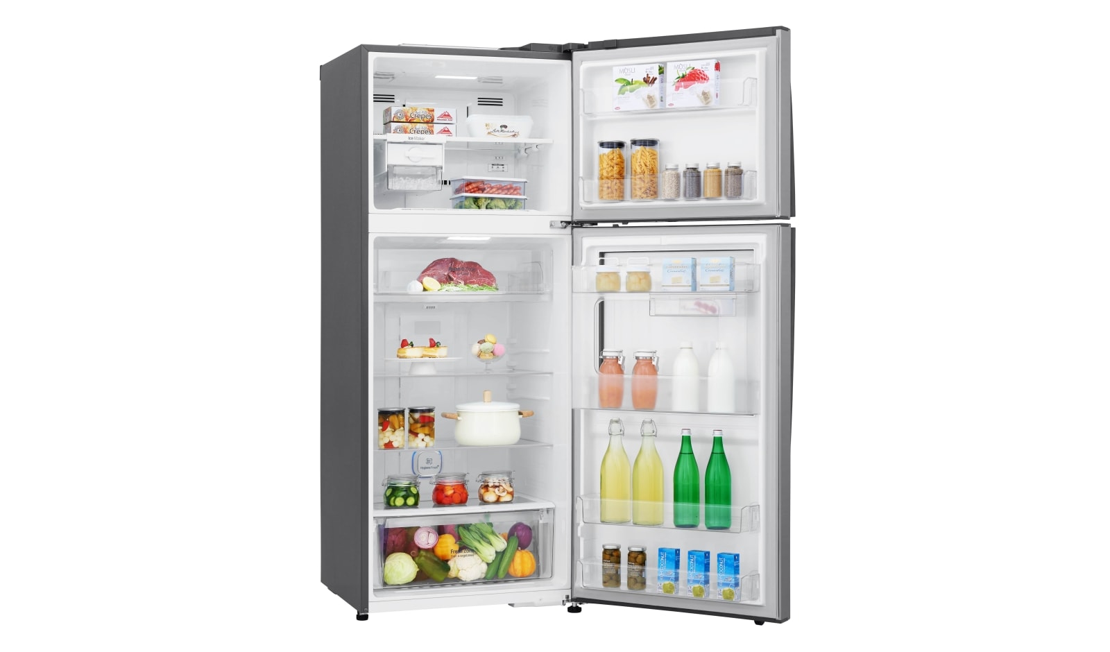 LG Nevera Top Mount Door-in-Door®, capacidad 444 LTS, No frost, Acabado Platinum silver, Tecnologia Door Cooling™, Filtro Hygiene Fresh+®, Inverter Lineal Compressor, LT41MDP
