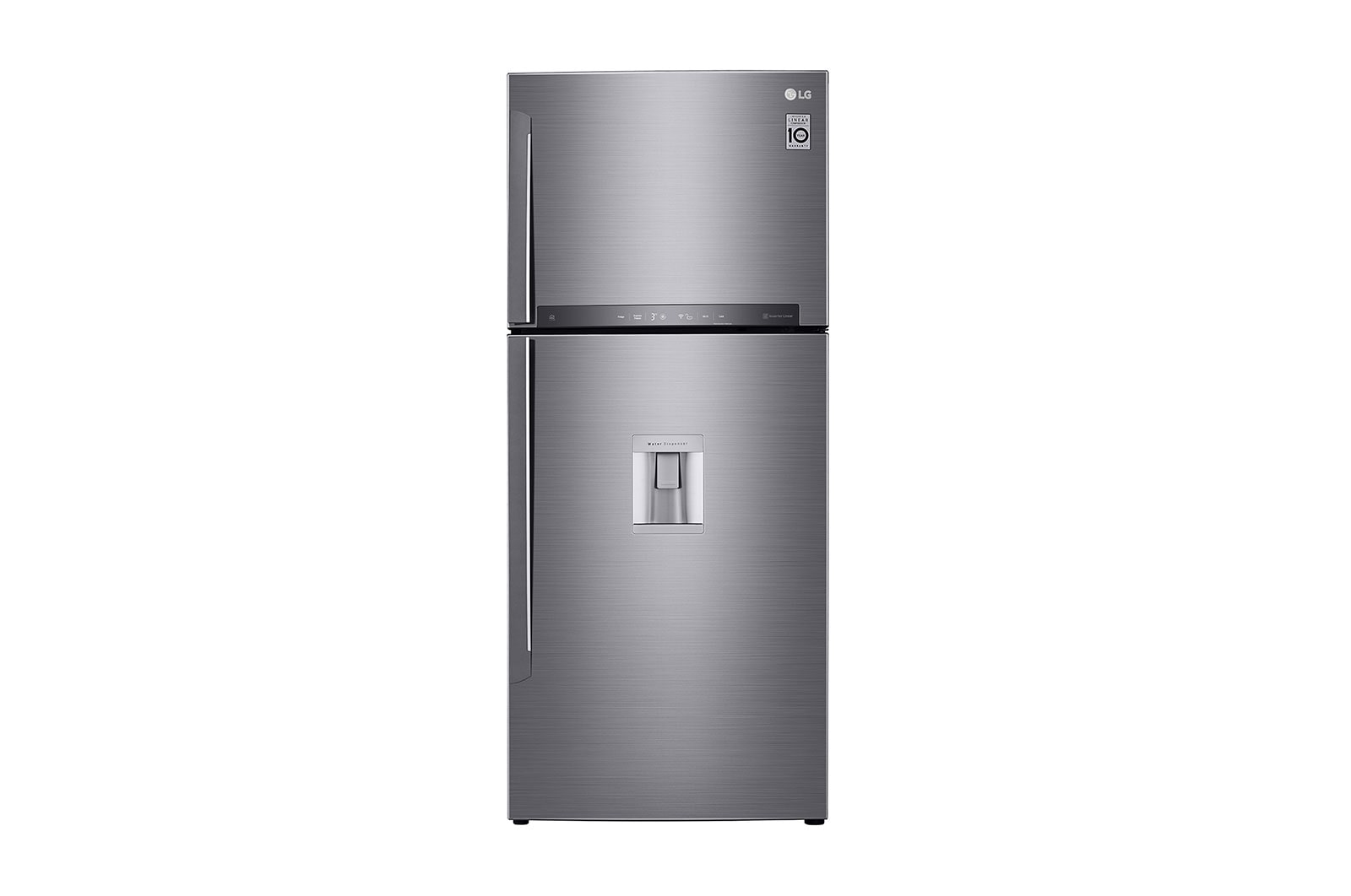 Vista frontal de Nevera Top Mount, Tecnología Door Cooling™ de 437 LTS, No frost, Acabado Platinum silver, Filtro Hygiene Fresh&#43;®, Inverter Lineal Compressor LT41SGPX
