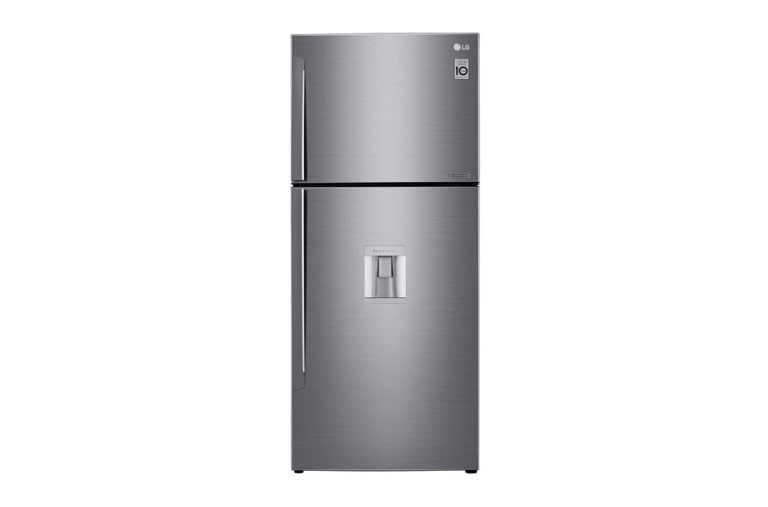 Vista frontal de Nevera Top Mount Tecnologia Door Cooling™, capacidad 437 LTS, No frost, Acabado Platinum silver, Inverter Lineal Compressor LT41WGP