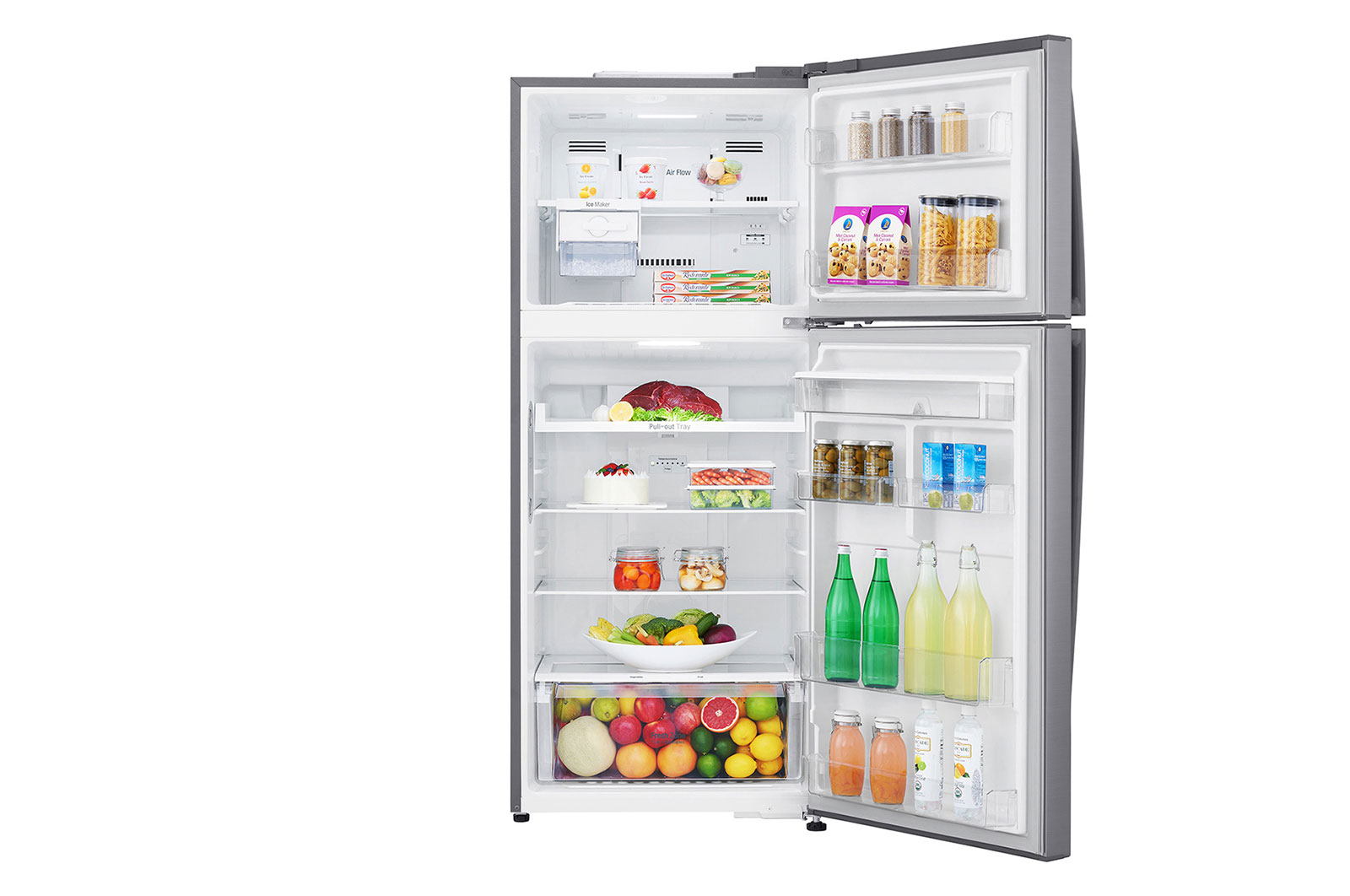 LG Nevera Top Mount, Tecnología Door Cooling™ de 437 LTS, No frost, Acabado Platinum silver, Inverter Lineal Compressor, LT41WGPX