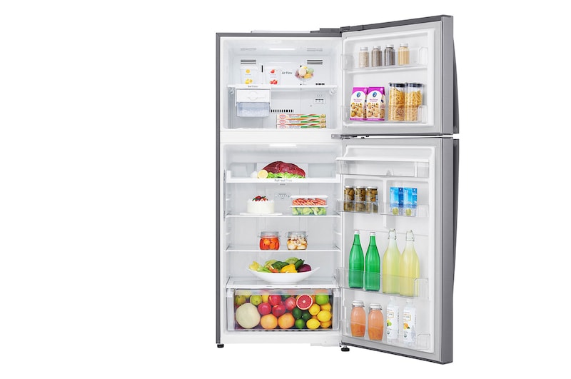 LG Nevera Top Mount, Tecnología Door Cooling™ de 437 LTS, No frost, Acabado Platinum silver, Inverter Lineal Compressor, LT41WGPX