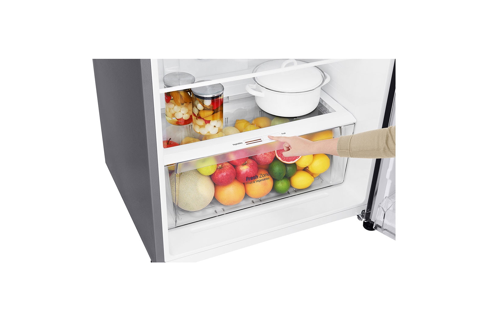 LG Nevera Top Mount, Tecnología Door Cooling™ de 437 LTS, No frost, Acabado Platinum silver, Inverter Lineal Compressor, LT41WGPX
