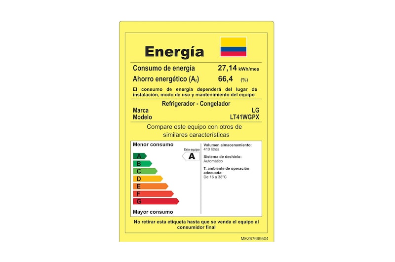 LG Nevera Top Mount, Tecnología Door Cooling™ de 437 LTS, No frost, Acabado Platinum silver, Inverter Lineal Compressor, LT41WGPX
