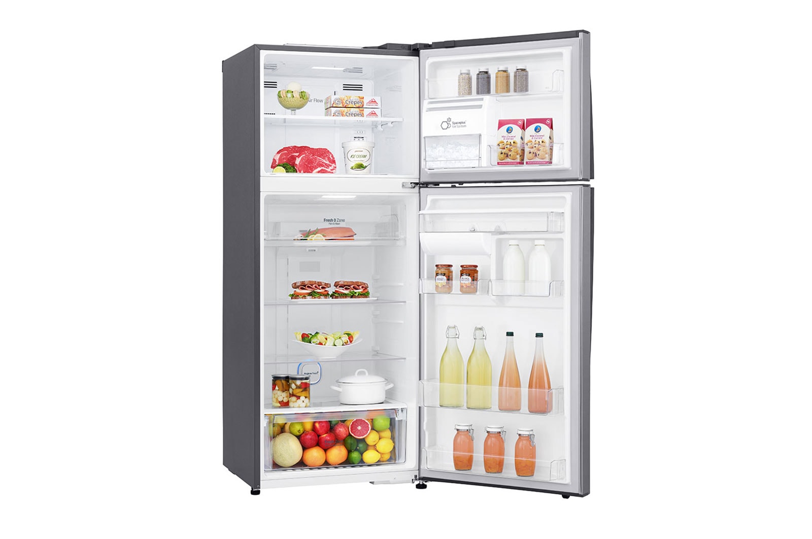 LG Nevera Top Freezer, fabricador de hielo, Tecnología Door Cooling™, capacidad 471 LTS, acabado Platinum Silver, Filtro Hygiene Fresh+®, Inverter Lineal Compressor, LT44AGP