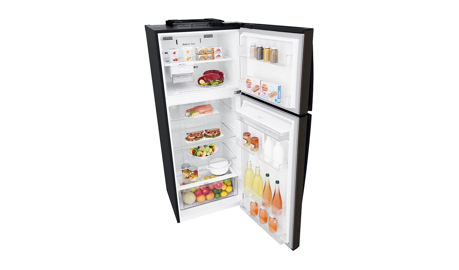 LG Nevera Top Frezzer, Tecnologia Door Cooling™, capacidad 471 LTS, acabado Black Steel, Filtro Hygiene Fresh+®, Inverter Lineal Compressor, LT44SGD