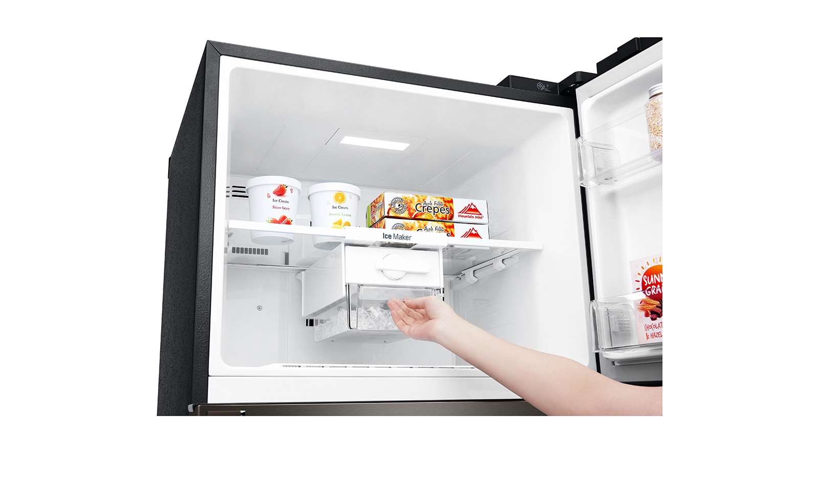 LG Nevera Top Frezzer, Tecnologia Door Cooling™, capacidad 471 LTS, acabado Black Steel, Filtro Hygiene Fresh+®, Inverter Lineal Compressor, LT44SGD