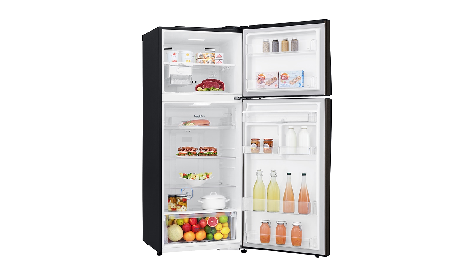 LG Nevera Top Frezzer, Tecnologia Door Cooling™, capacidad 471 LTS, acabado Black Steel, Filtro Hygiene Fresh+®, Inverter Lineal Compressor, LT44SGD