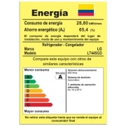 LG Nevera Top Frezzer, Tecnologia Door Cooling™, capacidad 471 LTS, acabado Black Steel, Filtro Hygiene Fresh+®, Inverter Lineal Compressor, LT44SGD