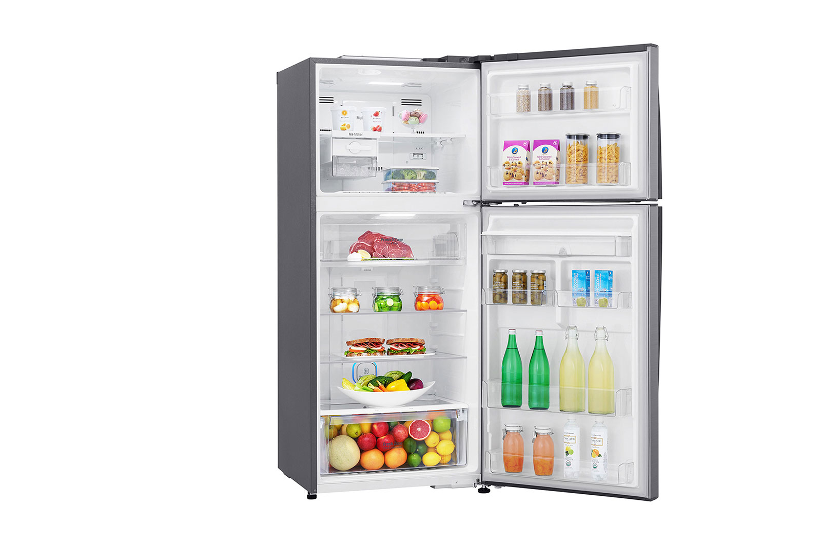 LG Nevera Top Mount Teconologia Door Cooling™, capacidad 471 LTS, No frost, Acabado Platinum silver, Filtro Hygiene Fresh+®, Inverter Lineal, LT44SGP