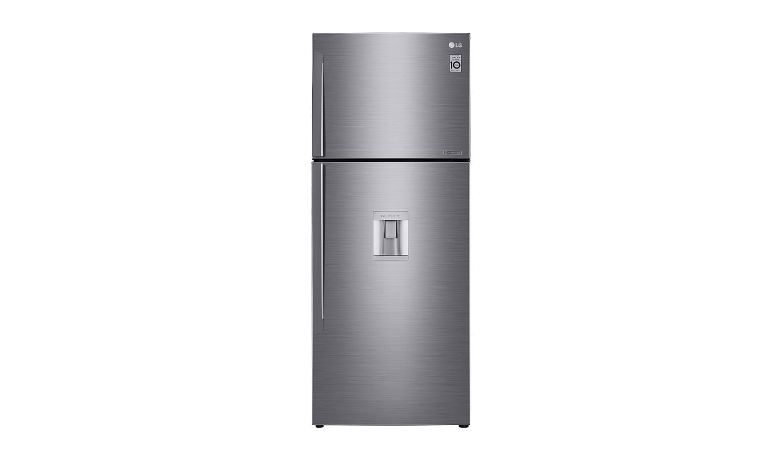 Vista frontal de Nevera Top Freezer Tecnología Door Cooling™, capacidad 471 LTS acabado Platinum Silver, Filtro Hygiene Fresh+®, Inverter Lineal Compressor LT44WGP