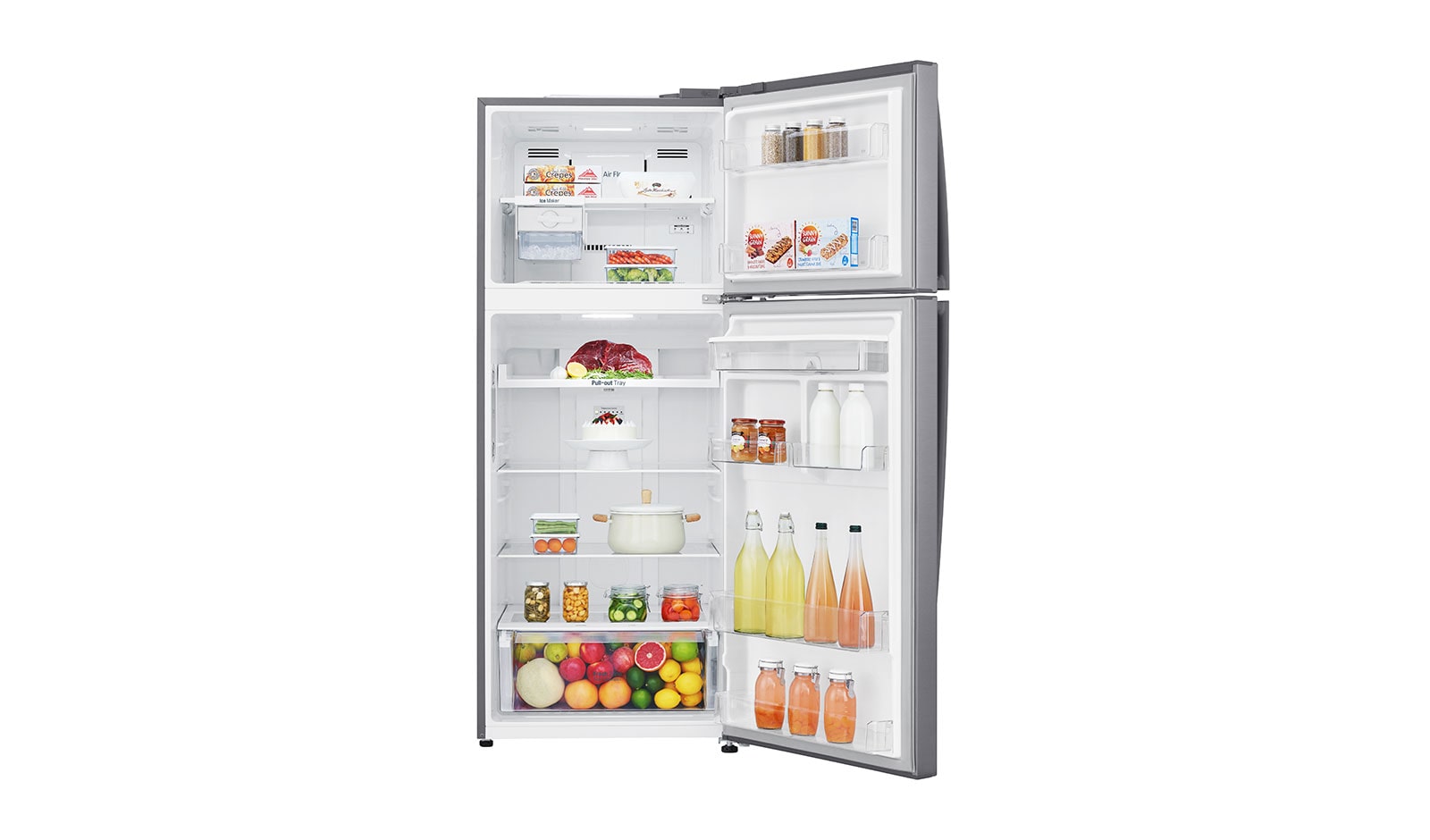 LG Nevera Top Freezer Tecnología Door Cooling™, capacidad 471 LTS acabado Platinum Silver, Filtro Hygiene Fresh+®, Inverter Lineal Compressor, LT44WGP